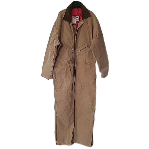 Vtg Walls Blizzard Pruf Insulated Coveralls Mens 2XLT 50-52 Brown Duck Canvas - Picture 1 of 16